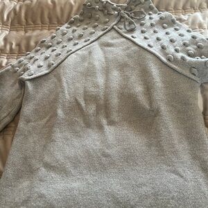 PierAntonio Gaspari Wool Chic Gray Textured Sweater, size 8